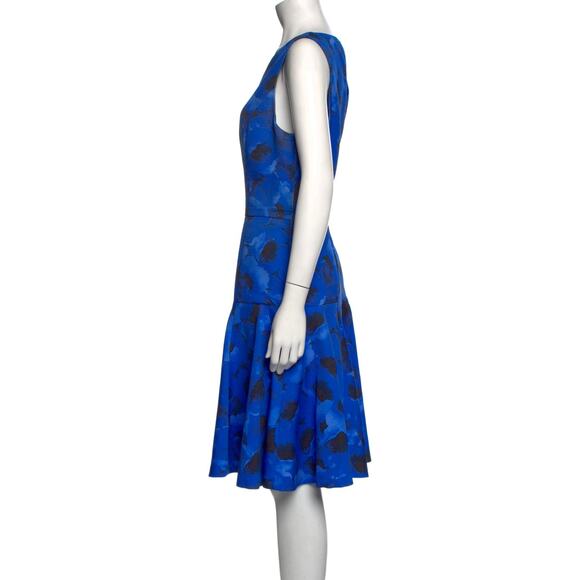 $2,295 MICHAEL KORS COLLECTION Italy Blue Black Floral Designer Dress – Size 14 - Picture 8 of 16